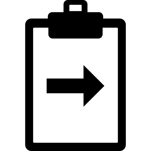 Clipboard with right arrow  icon