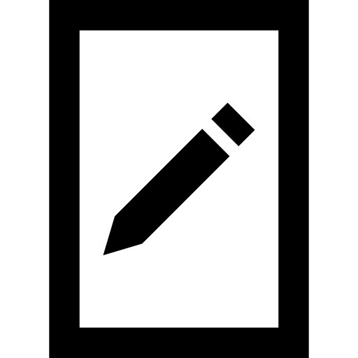 arkusz papieru z ołówkiem  ikona