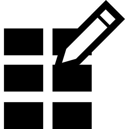 Six rectangles and a pencil  icon