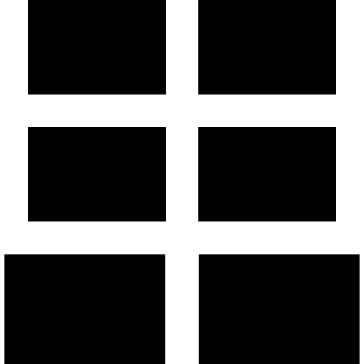 símbolo de seis retângulos  Ícone