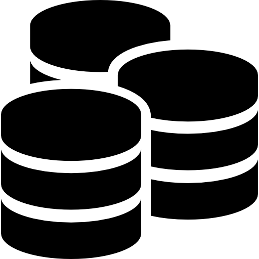 Three databases symbol  icon