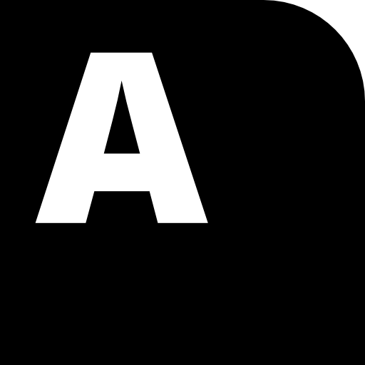 文字 a の 1 つの丸い角を持つ正方形のボタン シンボル  icon
