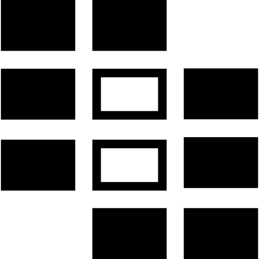 symbole de rectangles avec zone d'intersection  Icône