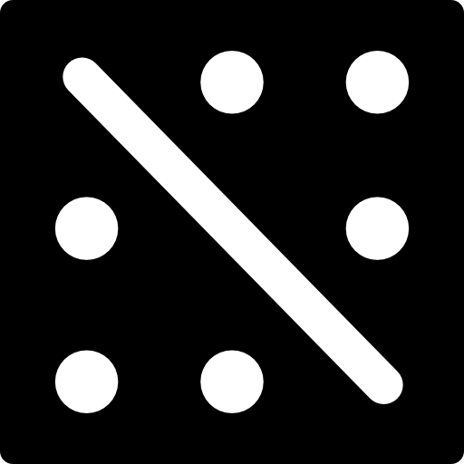 vierkant met diagonale lijn en stippen  icoon