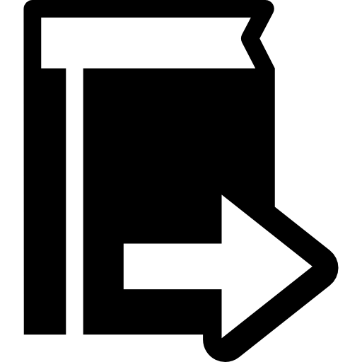 右矢印の付いた本のシンボル  icon