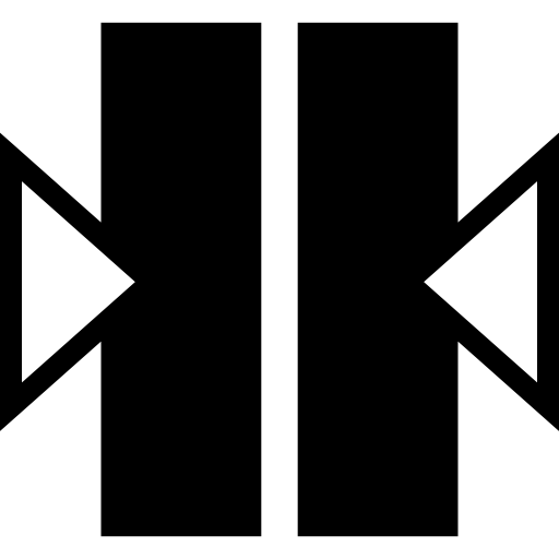 due barre verticali con due frecce ai lati rivolte verso il centro  icona