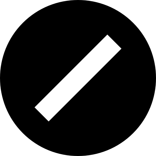 cerchio con linea diagonale all'interno  icona