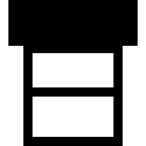 tre rettangoli simbolo di interfaccia con uno più grande e nero  icona