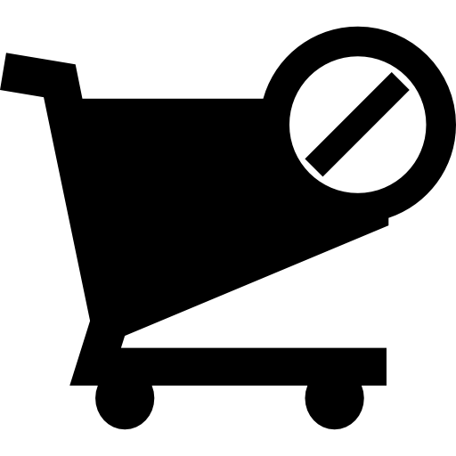 Blocked shopping cart e commerce symbol  icon