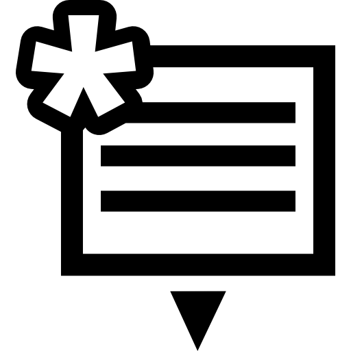별표가있는 파일 기호 다운로드  icon