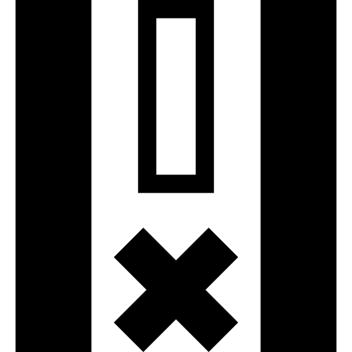 linee verticali e simbolo dell'interfaccia incrociata  icona