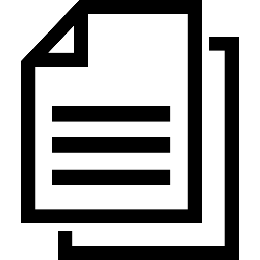 Files symbol of double paper sheet  icon