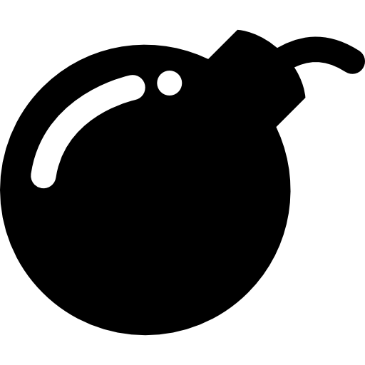 símbolo de peligro de antivirus de bomba  icono