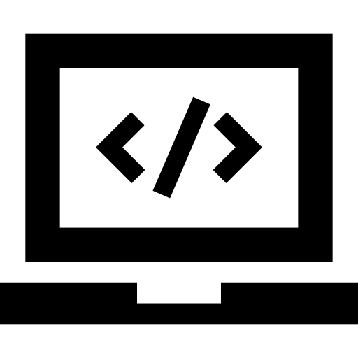 Знаки кода на экране ноутбука  иконка
