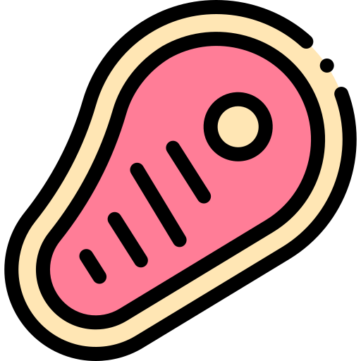 steak Detailed Rounded Lineal color icon