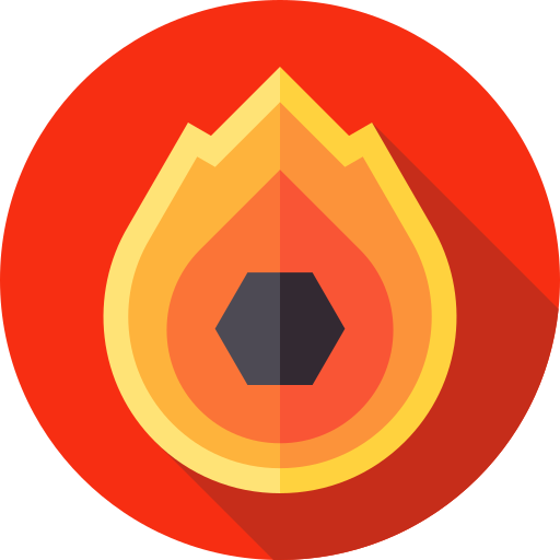 bruciare Flat Circular Flat icona