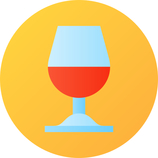 copa de vino Flat Circular Gradient icono