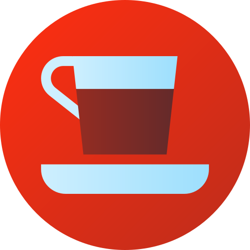 커피 컵 Flat Circular Gradient icon