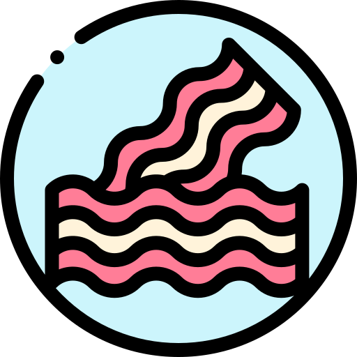 bacon Detailed Rounded Lineal color Ícone