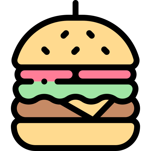 ハンバーガー Detailed Rounded Lineal color icon