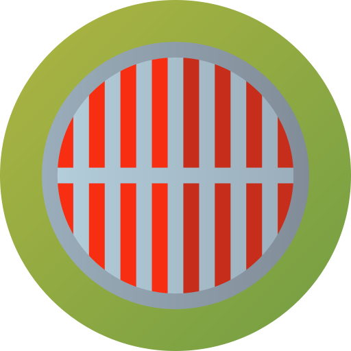 Grill Flat Circular Gradient icon