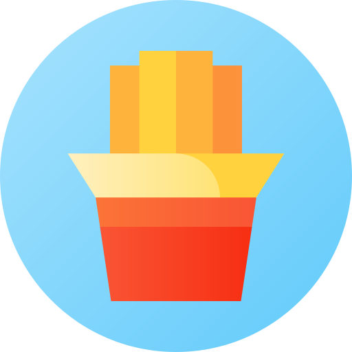 pommes frittes Flat Circular Gradient icon