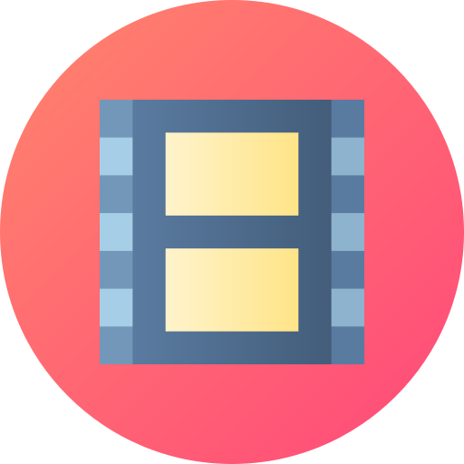 Film strip Flat Circular Gradient icon