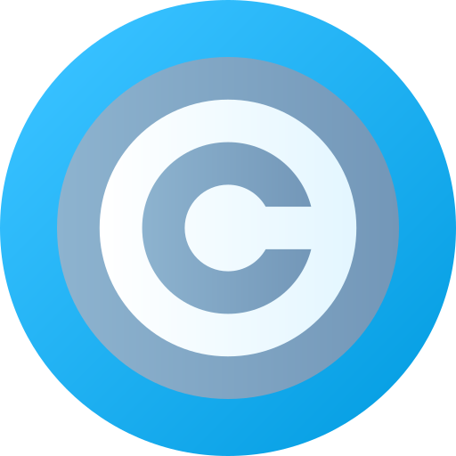 propiedad intelectual Flat Circular Gradient icono