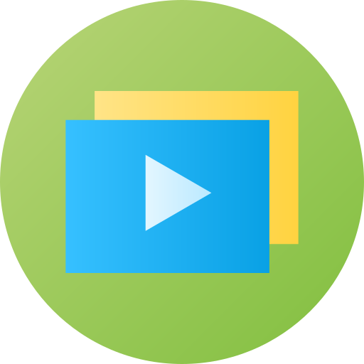 videoplayer Flat Circular Gradient icon
