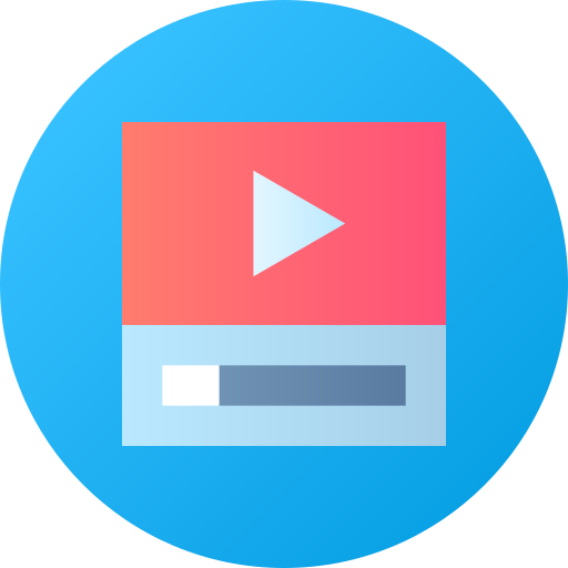 reproductor de video Flat Circular Gradient icono