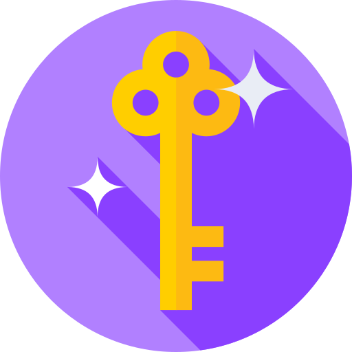 clave Flat Circular Flat icono