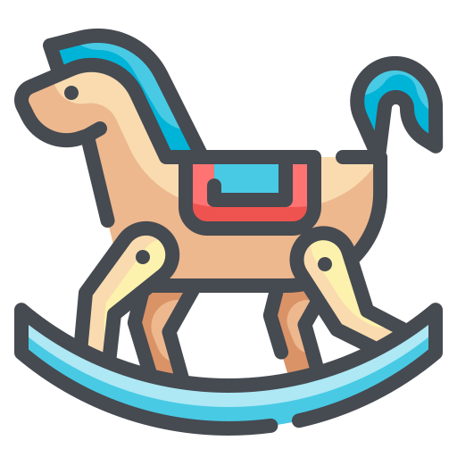 koń na biegunach Wanicon Lineal Color ikona