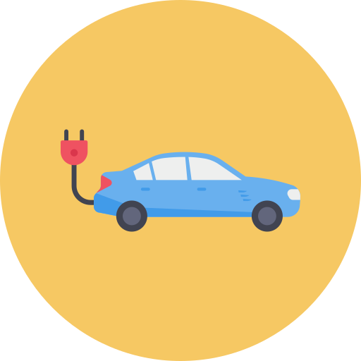 Electric car Dinosoft Circular icon