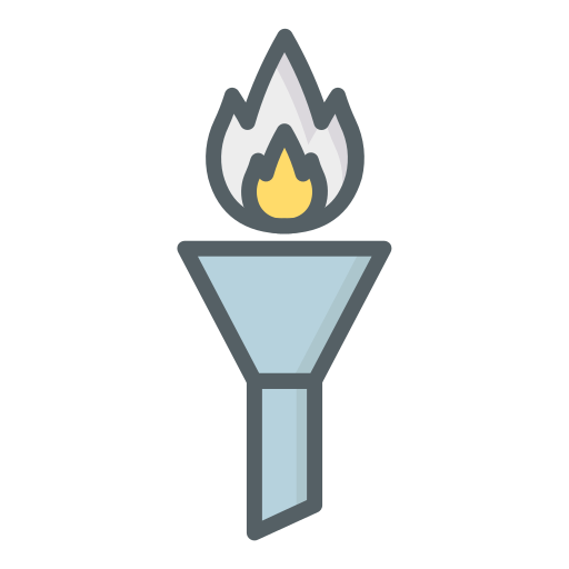 ogień olimpijski Dinosoft Lineal Color ikona
