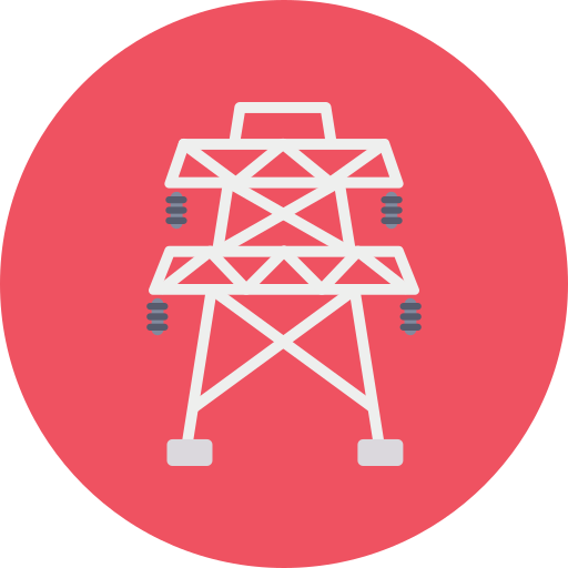 Electric tower Dinosoft Circular icon