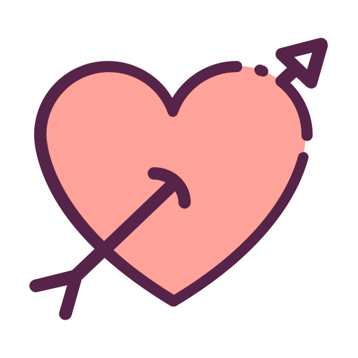 Love arrow Generic Outline Color icon