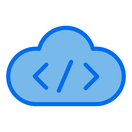 Cloud coding Generic Blue icon