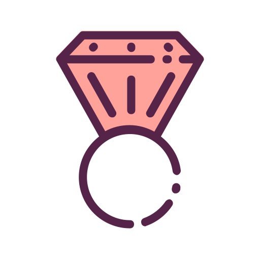 anillo de diamantes Generic Outline Color icono