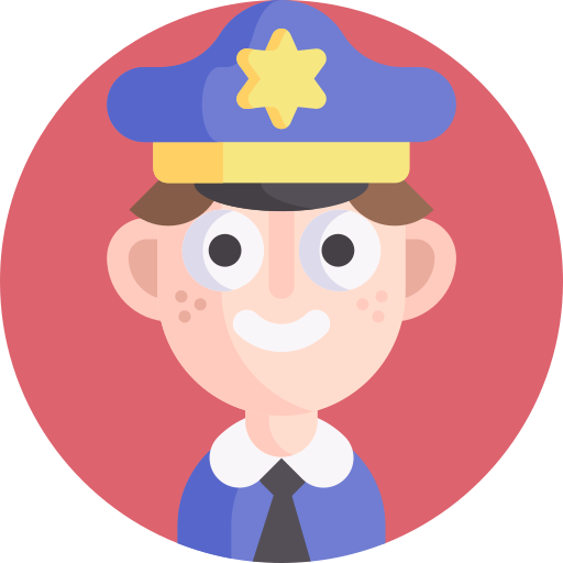 policjant Detailed Flat Circular Flat ikona