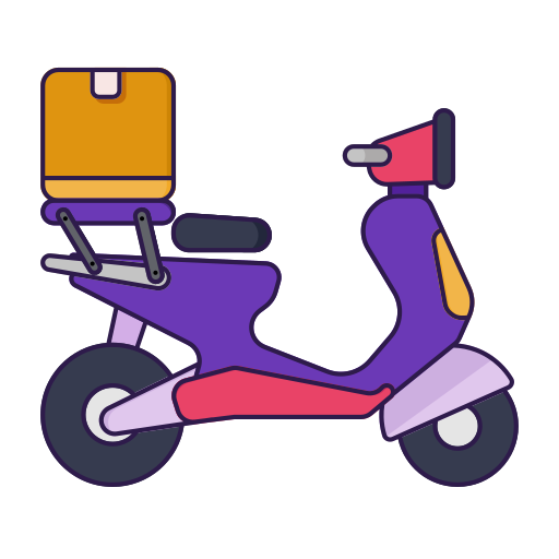 bicicleta de reparto Generic Thin Outline Color icono