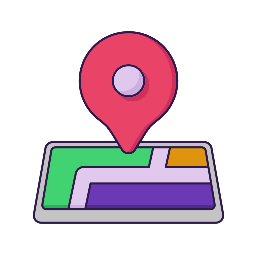 Map location Generic Thin Outline Color icon