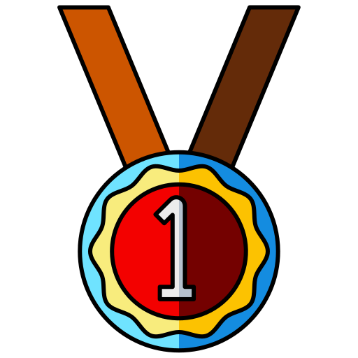 Medal Generic Thin Outline Color icon