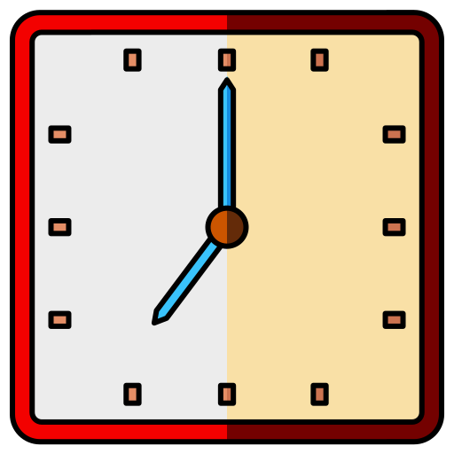 Wall clock Generic Thin Outline Color icon
