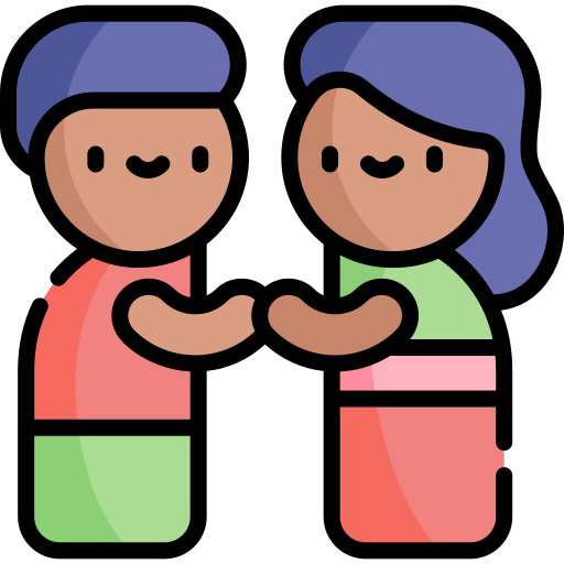 Брат и сестра Kawaii Lineal color иконка