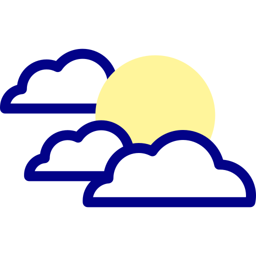 Clouds and sun Detailed Mixed Lineal color icon