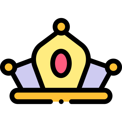 Crown Detailed Rounded Lineal color icon