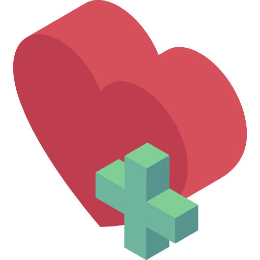 corazón Isometric Flat icono