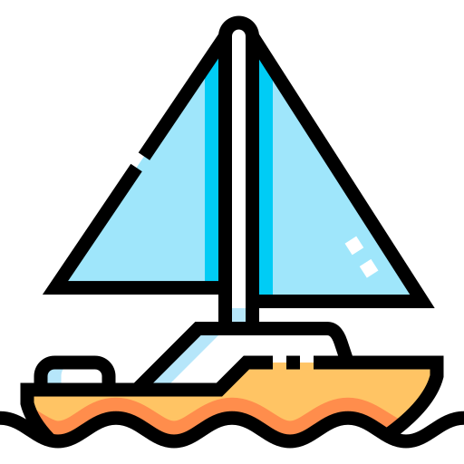Парусная лодка Detailed Straight Lineal color иконка