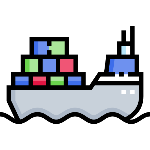 Грузовое судно Detailed Straight Lineal color иконка