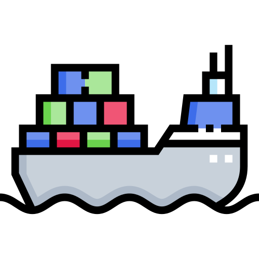 Cargo ship Detailed Straight Lineal color icon